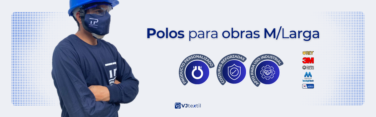 Polos de manga larga para obras y uso industrial con costuras reforzadas e insumos de alta seguridad, confeccionados por VJtextil